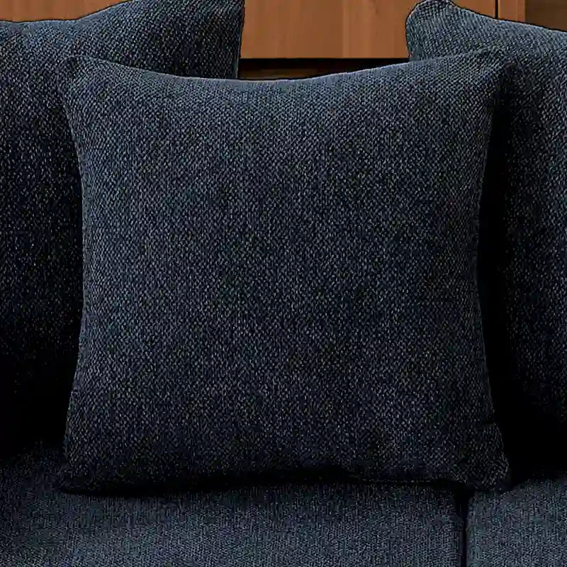 Blue/Grey Chenille Right L-Shaped Sectional Sofa, 2-Piece, 2-3 Seater