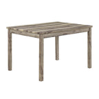 Rustic 5-Piece Dining Set, Rectangular Table & 4 Upholstered Chairs, Seats 4, Antique Yellow+Gray / Black+Gray