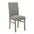 Rustic 5-Piece Dining Set, Rectangular Table & 4 Upholstered Chairs, Seats 4, Antique Yellow+Gray / Black+Gray
