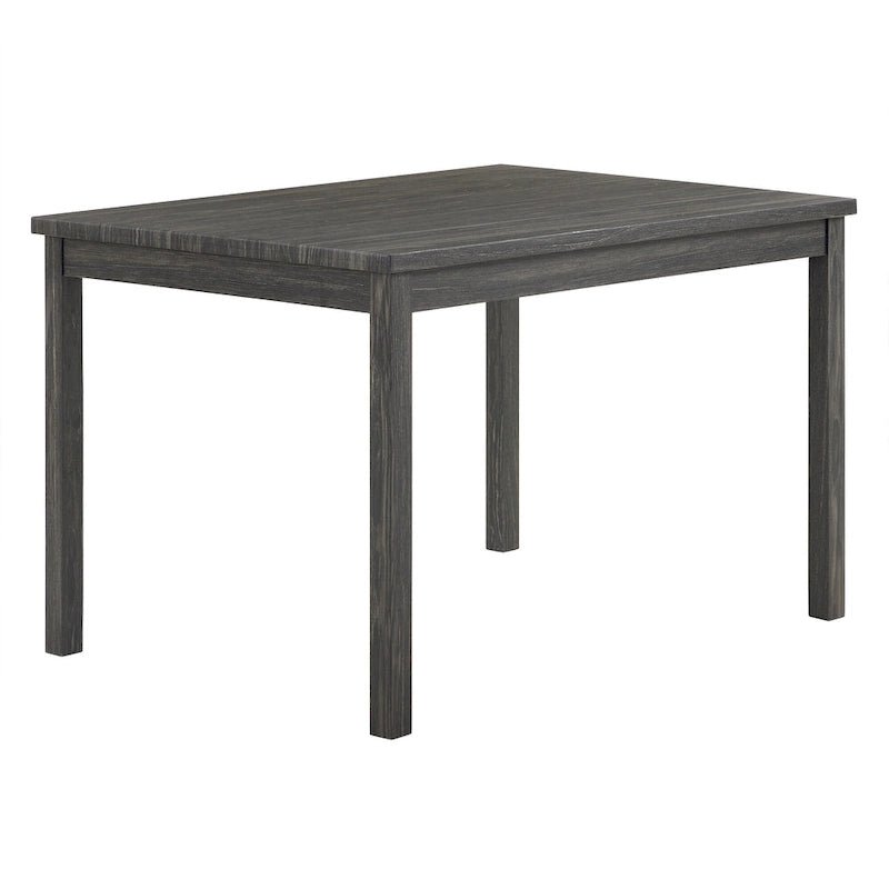 Rustic 5-Piece Dining Set, Rectangular Table & 4 Upholstered Chairs, Seats 4, Antique Yellow+Gray / Black+Gray
