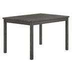 Rustic 5-Piece Dining Set, Rectangular Table & 4 Upholstered Chairs, Seats 4, Antique Yellow+Gray / Black+Gray