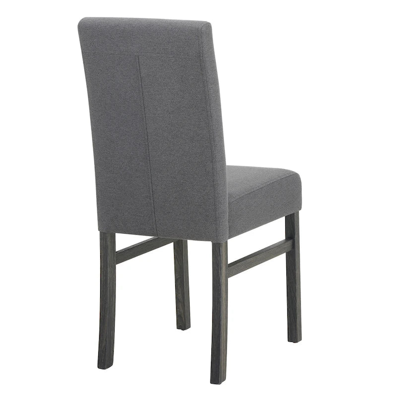 Rustic 5-Piece Dining Set, Rectangular Table & 4 Upholstered Chairs, Seats 4, Antique Yellow+Gray / Black+Gray