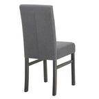 Rustic 5-Piece Dining Set, Rectangular Table & 4 Upholstered Chairs, Seats 4, Antique Yellow+Gray / Black+Gray