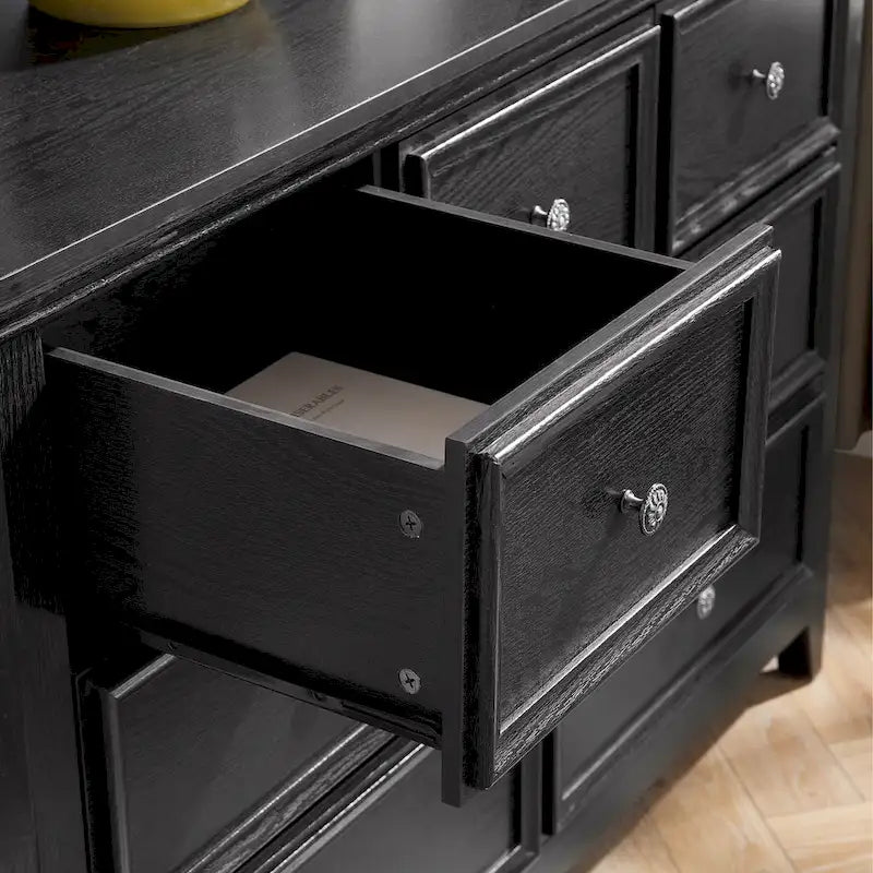 Black / White 7-Drawer Dresser, 1-Person Storage Chest