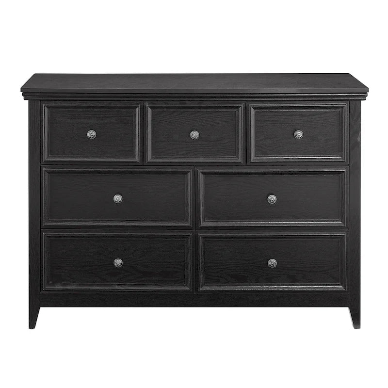 Black / White 7-Drawer Dresser, 1-Person Storage Chest