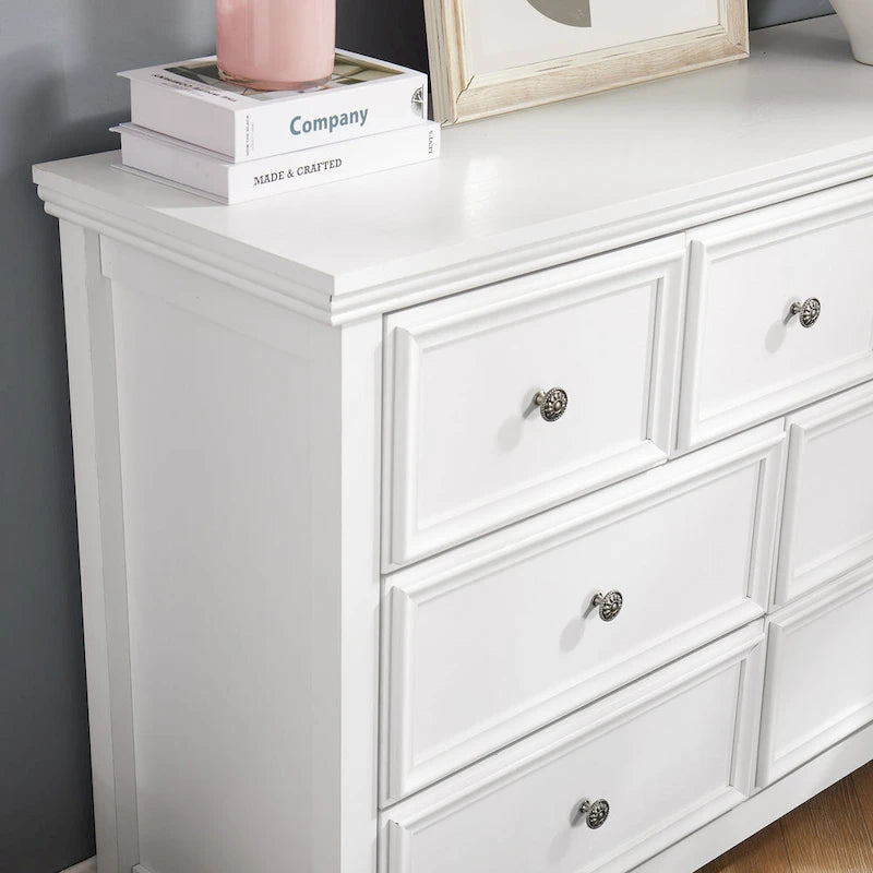 Black / White 7-Drawer Dresser, 1-Person Storage Chest