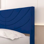 Pink/Blue Velvet Upholstered Bed Frame with Headboard & 4 Storage Drawers, Full/Queen, for 1-2
