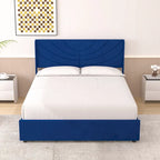 Pink/Blue Velvet Upholstered Bed Frame with Headboard & 4 Storage Drawers, Full/Queen, for 1-2