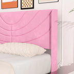 Pink/Blue Velvet Upholstered Bed Frame with Headboard & 4 Storage Drawers, Full/Queen, for 1-2