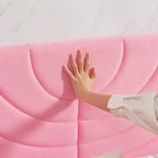 Pink/Blue Velvet Upholstered Bed Frame with Headboard & 4 Storage Drawers, Full/Queen, for 1-2