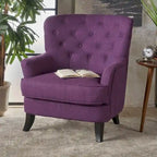 Tufted Club Chair, Single Seat – Charcoal / Red / Navy Blue / Purple
