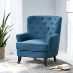 Tufted Club Chair, Single Seat – Charcoal / Red / Navy Blue / Purple