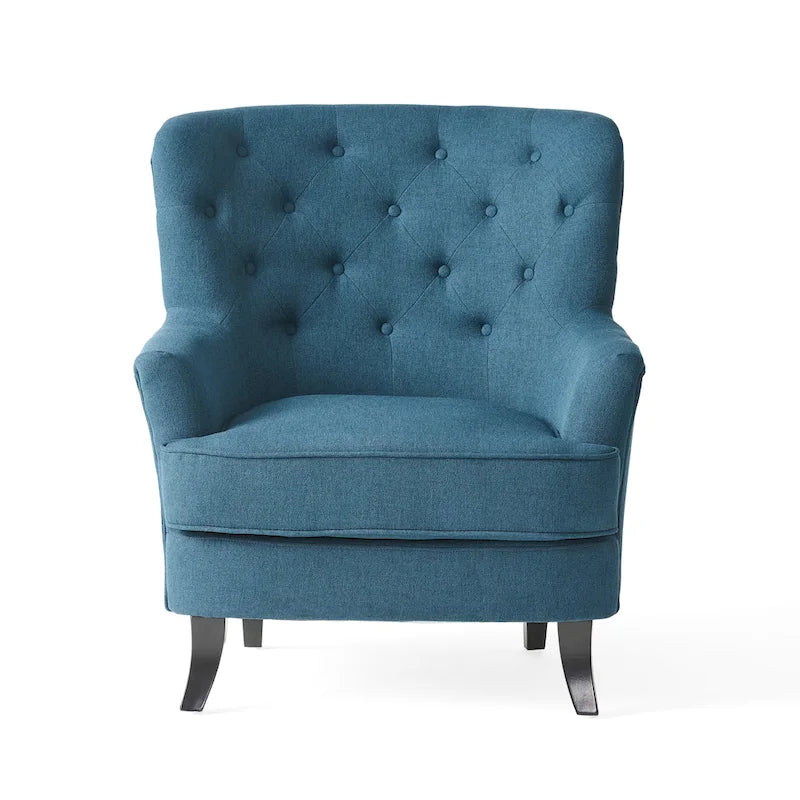 Tufted Club Chair, Single Seat – Charcoal / Red / Navy Blue / Purple