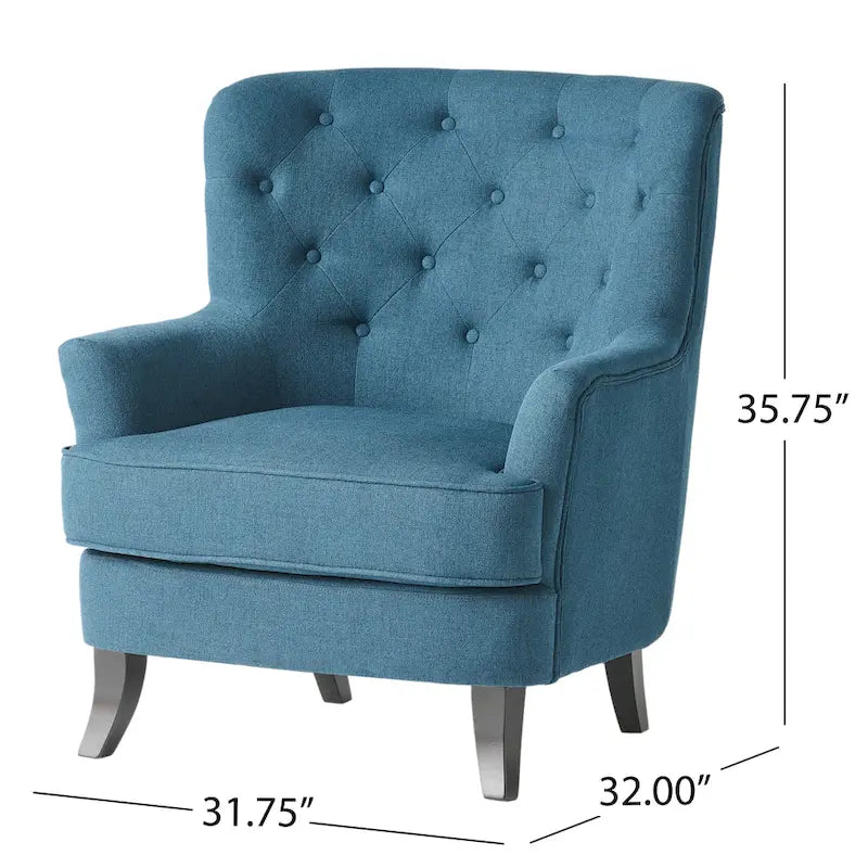 Tufted Club Chair, Single Seat – Charcoal / Red / Navy Blue / Purple