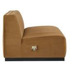 Black Channel Tufted Velvet 3-Seater Sofa, 4-Piece
