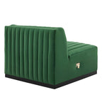 Black Channel Tufted Velvet 3-Seater Sofa, 4-Piece