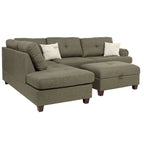 Blue Grey / Ash Black / Mocha 3-Seat Reversible Sectional Sofa Set