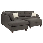 Blue Grey / Ash Black / Mocha 3-Seat Reversible Sectional Sofa Set