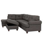 Blue Grey / Ash Black / Mocha 3-Seat Reversible Sectional Sofa Set
