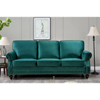 Velvet Nailhead 2-Piece Sofa Set – Loveseat & Sofa, 2-Seat, Multiple Colors