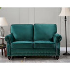 Velvet Nailhead 2-Piece Sofa Set – Loveseat & Sofa, 2-Seat, Multiple Colors
