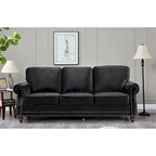 Velvet Nailhead 2-Piece Sofa Set – Loveseat & Sofa, 2-Seat, Multiple Colors