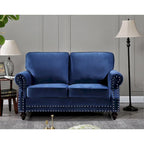 Velvet Nailhead 2-Piece Sofa Set – Loveseat & Sofa, 2-Seat, Multiple Colors