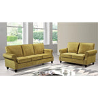Velvet Nailhead 2-Piece Sofa Set – Loveseat & Sofa, 2-Seat, Multiple Colors