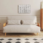 Beige Convertible Sofa Bed, Technical Cloth / Cotton, 1-Seater