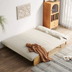 Beige Convertible Sofa Bed, Technical Cloth / Cotton, 1-Seater