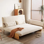 Beige Convertible Sofa Bed, Technical Cloth / Cotton, 1-Seater