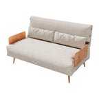 Beige Convertible Sofa Bed, Technical Cloth / Cotton, 1-Seater