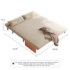 Beige Convertible Sofa Bed, Technical Cloth / Cotton, 1-Seater