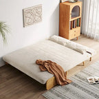 Beige Convertible Sofa Bed, Technical Cloth / Cotton, 1-Seater