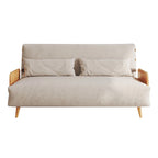Beige Convertible Sofa Bed, Technical Cloth / Cotton, 1-Seater