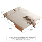 Beige Convertible Sofa Bed, Technical Cloth / Cotton, 1-Seater