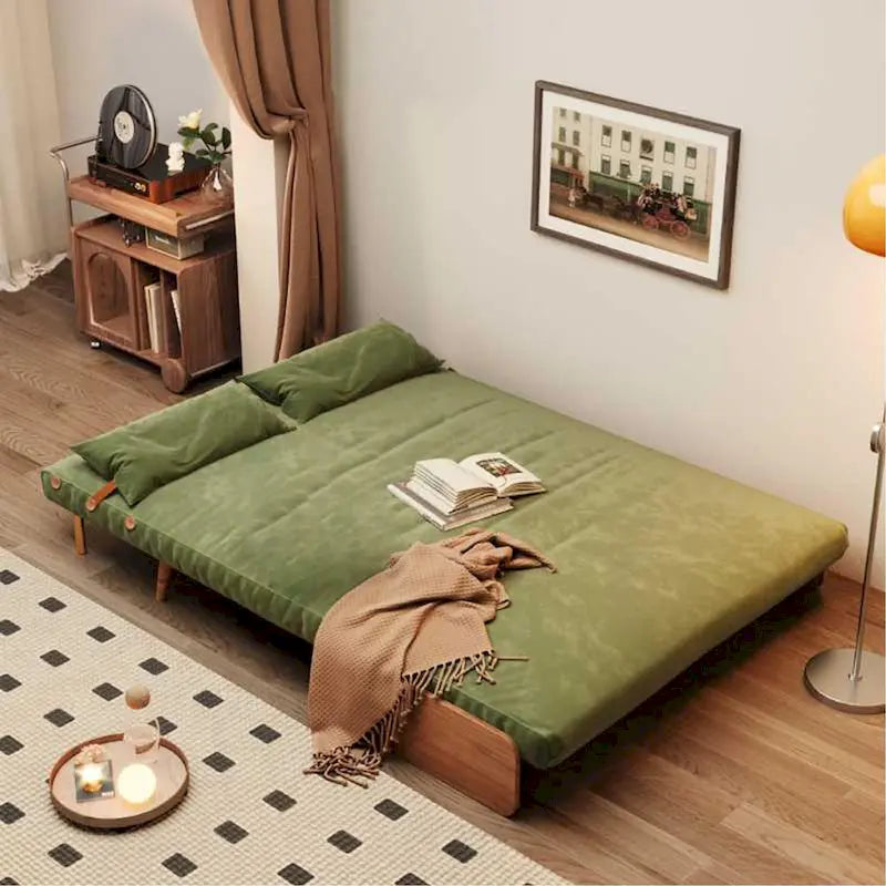 Beige Convertible Sofa Bed, Technical Cloth / Cotton, 1-Seater