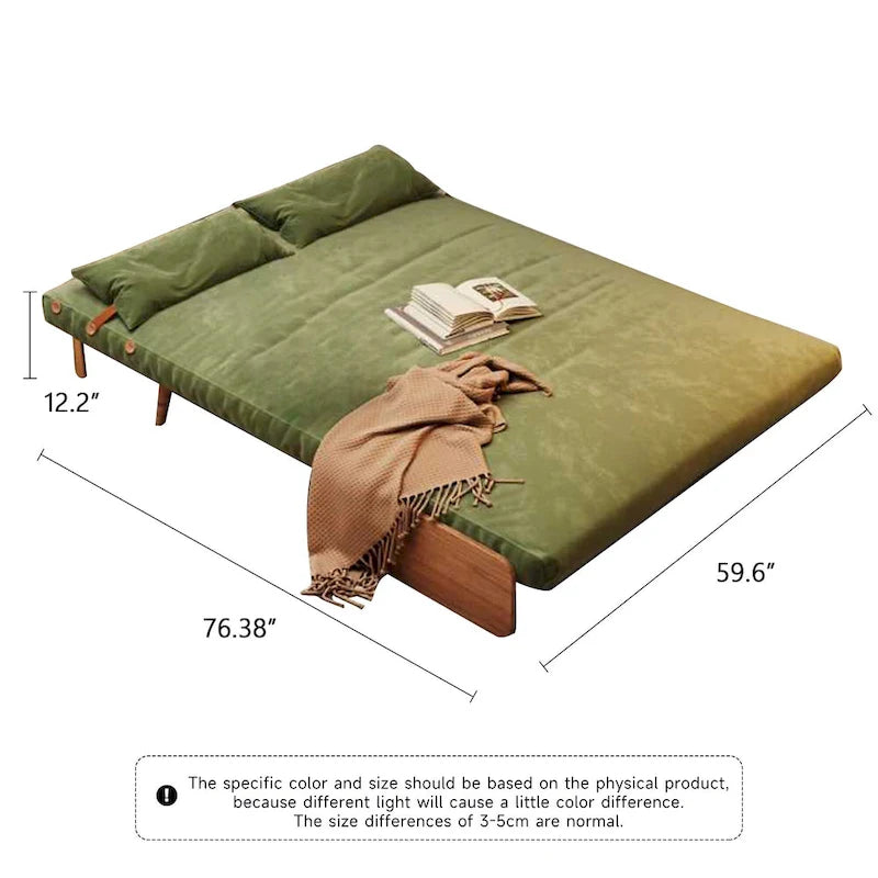 Beige Convertible Sofa Bed, Technical Cloth / Cotton, 1-Seater