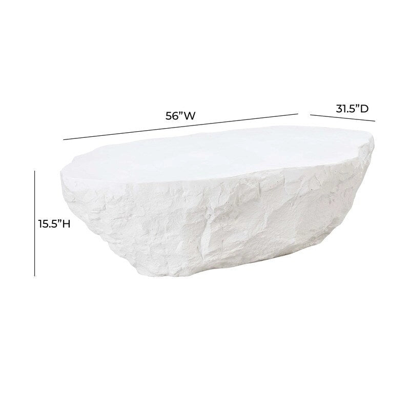 Concrete Live Edge Coffee Table – Black / White, Indoor & Outdoor, 2-Person