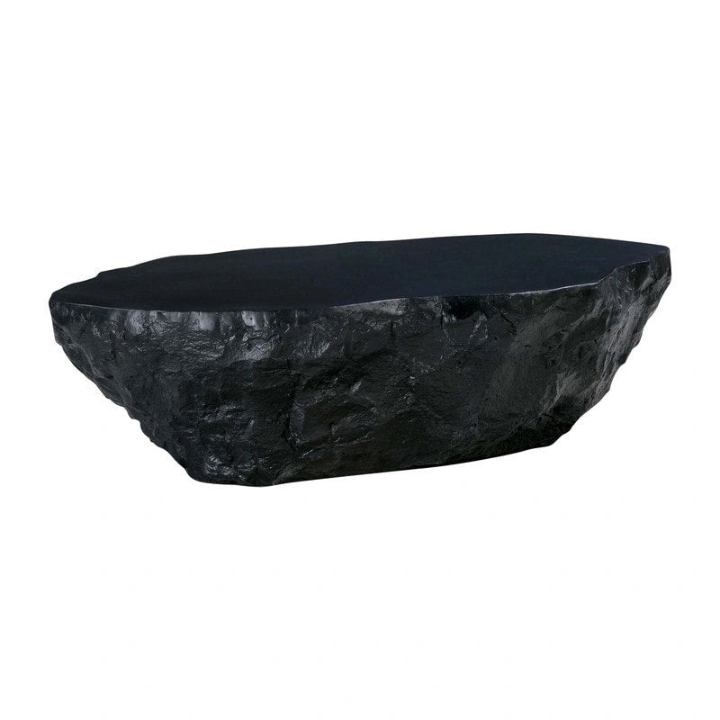 Concrete Live Edge Coffee Table – Black / White, Indoor & Outdoor, 2-Person