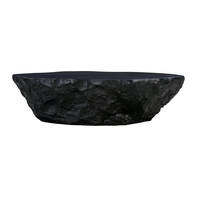 Concrete Live Edge Coffee Table – Black / White, Indoor & Outdoor, 2-Person