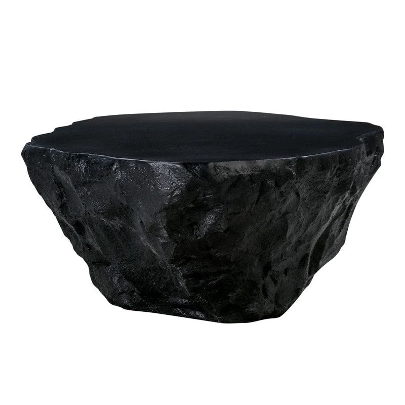 Concrete Live Edge Coffee Table – Black / White, Indoor & Outdoor, 2-Person