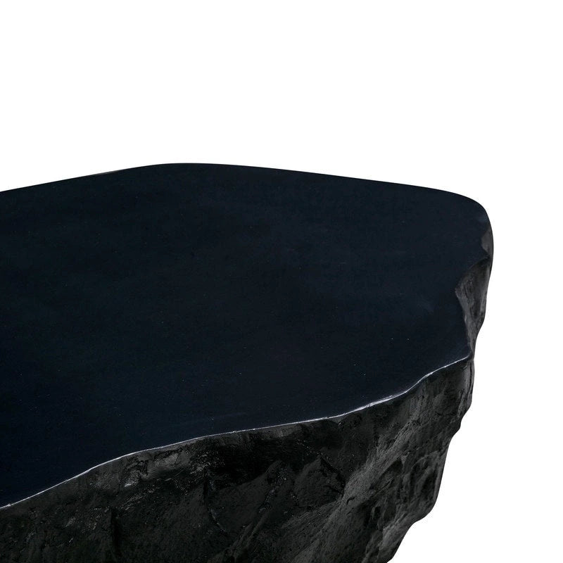 Concrete Live Edge Coffee Table – Black / White, Indoor & Outdoor, 2-Person