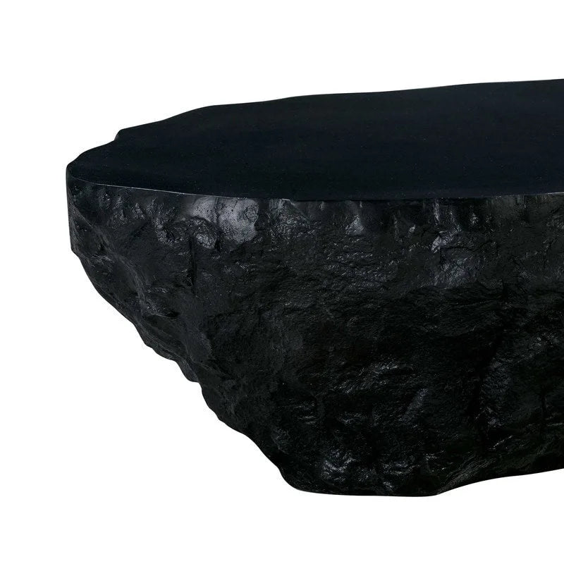 Concrete Live Edge Coffee Table – Black / White, Indoor & Outdoor, 2-Person