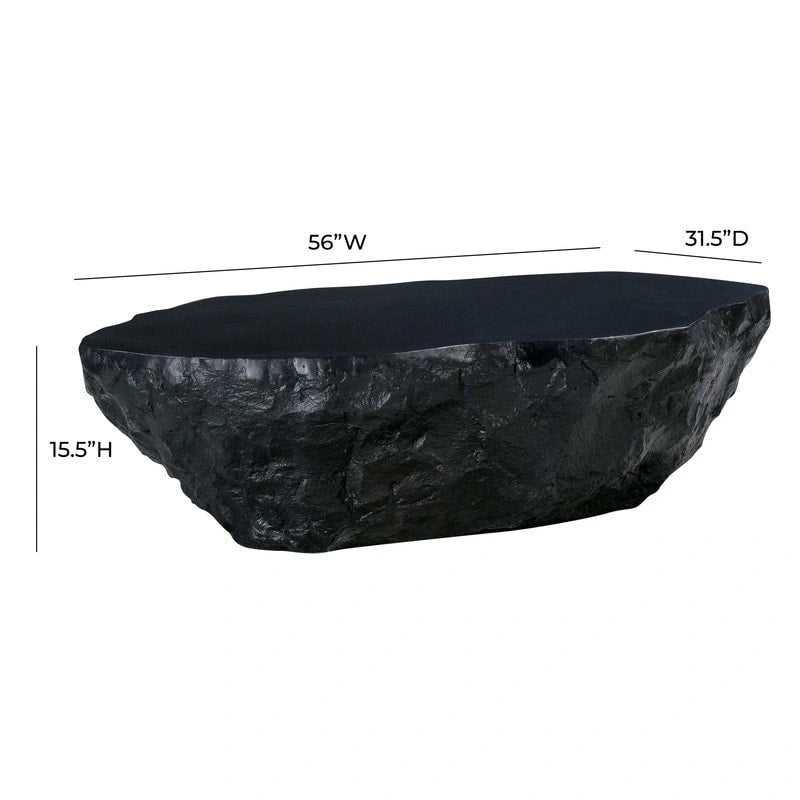Concrete Live Edge Coffee Table – Black / White, Indoor & Outdoor, 2-Person