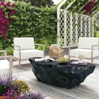 Concrete Live Edge Coffee Table – Black / White, Indoor & Outdoor, 2-Person