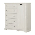 Winter Oak & Fall Oak Rustic Door Chest with 5 Drawers