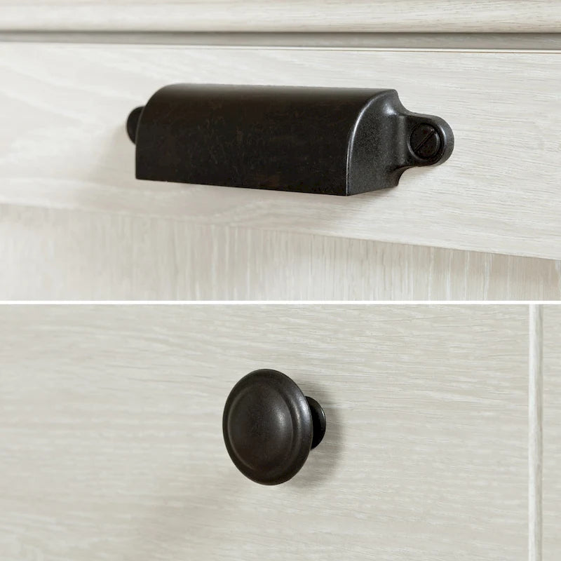 Winter Oak & Fall Oak Rustic Door Chest with 5 Drawers