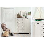 Winter Oak & Fall Oak Rustic Door Chest with 5 Drawers