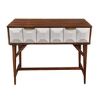 Burnished Walnut Solid Acacia Wood Console Table with 2 Drawers, for 1